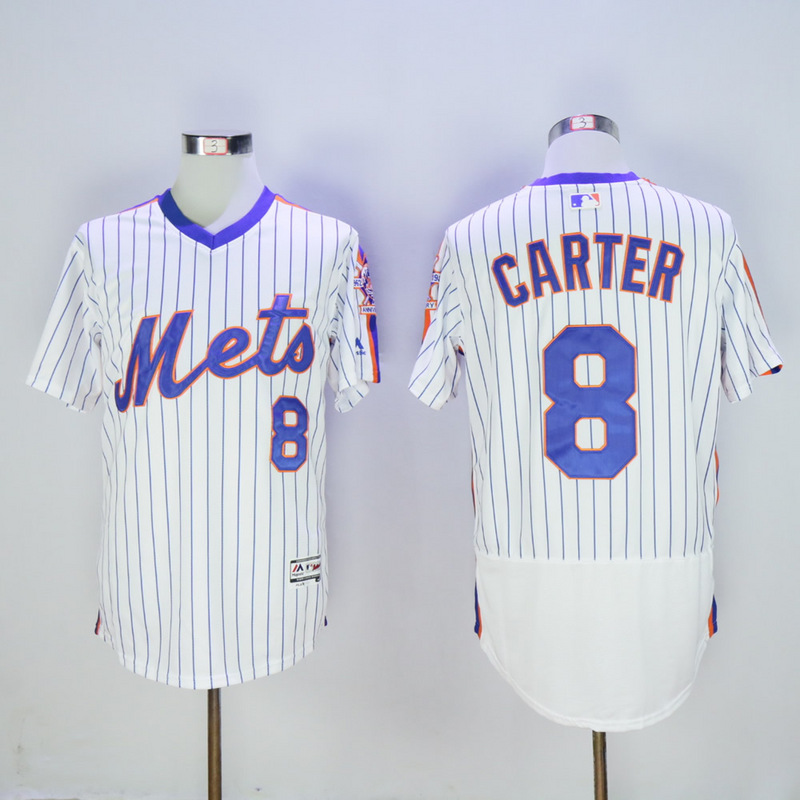 Men New York Mets #8 Carter White Elite MLB Jerseys->->MLB Jersey